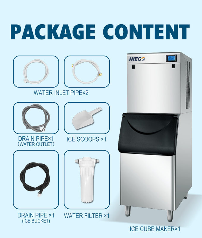 دستگاه تولید مکعب یخ اتوماتیک استیل ضد زنگ 200 کیلوگرم واحد 450 پوندی 12