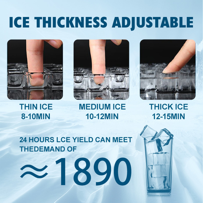 دستگاه یخ ساز ABS استیل ضد زنگ دستگاه یخ ساز مکعبی تجاری 90 کیلوگرمی 4