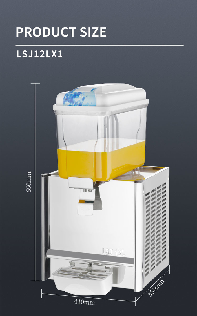 دستگاه آبمیوه خوری کوچک تجاری 12 لیتری استخراج کننده نوشیدنی سرد مخلوط دو مخزن 6