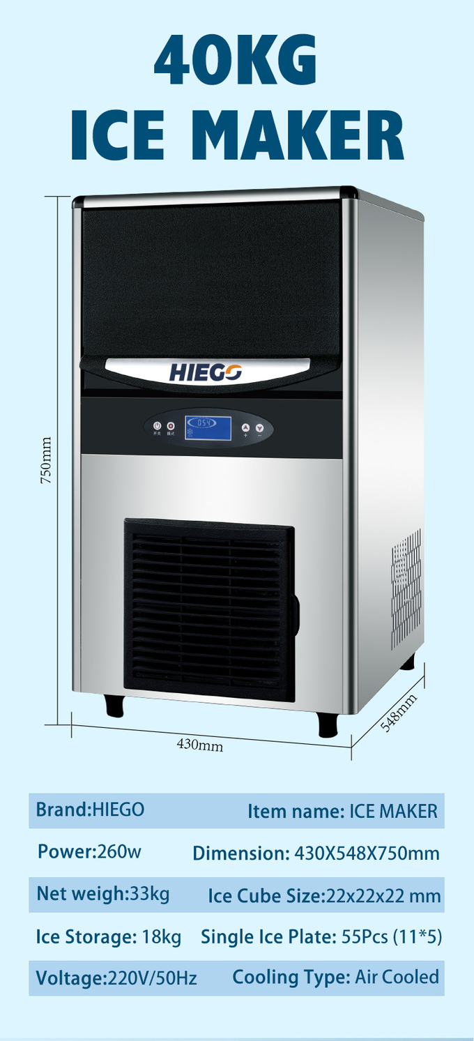 دستگاه یخ ساز مکعبی 40 کیلو گرمی/24 ساعتی تمام اتوماتیک قیمت کارخانه یخ ساز 1
