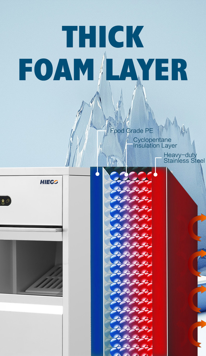 دستگاه یخ آشپزخانه 50 کیلوگرمی دستگاه یخ پلت قابل حمل تجاری R134a 4
